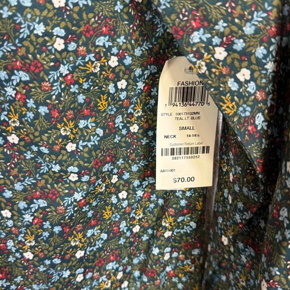 Bar III Men's Slim-Fit Watercolor Floral Dress Shirt, Lt. Blue 14-14.5 32-33 $70 - Picture 4 of 6